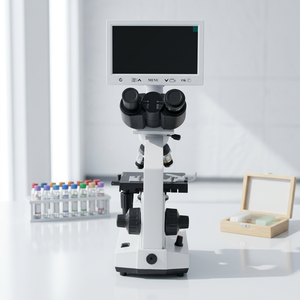 Microscopio Digitale 1600X con Display LCD da <span class=keywords><strong>7</strong></span>/9 Pollici, Piattaforma Meccanica a Doppio Strato, Microscopio Biologico per Biologia - Product Image 4