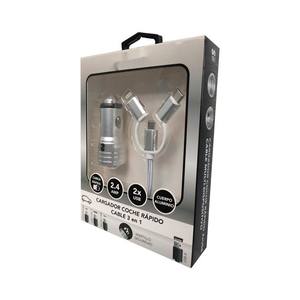 Caricatore USB - Caricatore da auto con 2 porte USB (2.4A) e cavo ideale per caricare più dispositivi contemporaneamente. * - Product Image 1