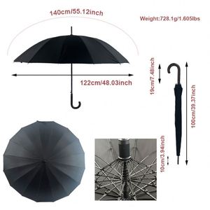 Paraguas de Golf Grande de Doble Uso, Resistente a Tormentas y Lluvia, con Mango Largo de 16 Varillas y Logotipo con Impresión UV, Venta al Por Mayor - Product Image 5