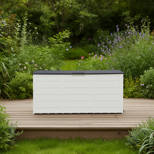 Coffre de rangement extérieur en plastique 75 gallons avec serrure pour outils, coussins, jouets, usage de jardin - Product Image 2