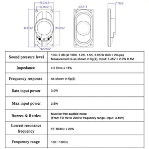 YUENENG Round 40*21.5Mm 4 Ohm 3W Full Range Micro Dynamic Multimedia Speaker For Audio