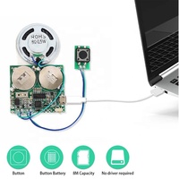 Venta caliente/programable descargable usb Módulo de sonido para tarjetas de felicitación grabable Módulo de sonido usb juguete
