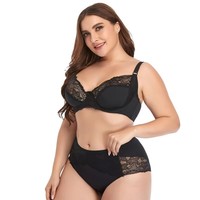 Set Bra Wanita Ukuran Besar Baru, Eksklusif Lintas Negara, Gaya Seksi dengan Renda di Tepi, Bra Cup Ultra Tipis, Tali Tidak Dapat Diubah