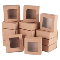 Prix de gros Boîte de papier pour savon en carton Boîte d'emballage transparente en PVC kraft