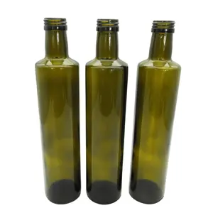 Özel etiket 250ml boş yemeklik yağ cam şişe vidalı kapak 0.25L zeytinyağı şişeleri