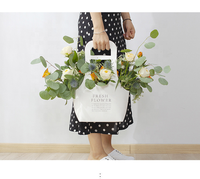 Tas tangan bunga kertas kraft mode buket bungkus tas hadiah untuk bunga