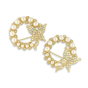 Venta al por mayor de broches de mariposa de moda para mujer Hebillas de zapatos de gama alta con incrustaciones de diamantes de aleación y accesorios de Ropa Retro - Product Image 3