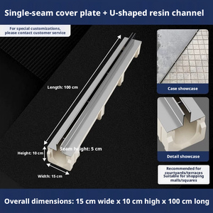 High-quality resin SMC <b>linear</b> drainage channels can be used in kitchen and bathroom floor drainage systems. - Product Image 3