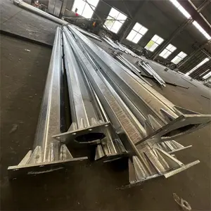 Customized Outdoor 4m 5m 6m 7m 8m 9m 10m 12m Double Single Arm Price Galvanized Steel Solar Street Light Pole Post Lamp Pole