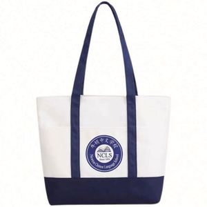 Sac fourre-tout en coton personnalisé avec logo géométrique, vente en gros d'usine, haute qualité, protection de l'environnement, réutilisable, sac à main avec fermeture éclair - Product Image 1