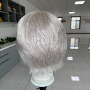 Premier Luxury Single Nnots HD Peluca de encaje Cutícula alineada Cabello humano europeo Pelucas completamente atadas a mano Venta al por mayor Pelucas cortas Pixi Cut - Product Image 4
