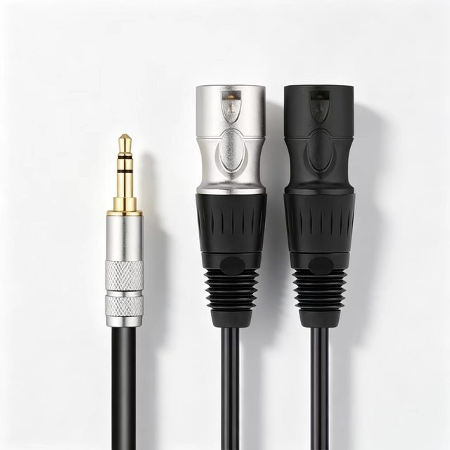 Balanced 3.5mm to Dual XLR Male Audio Cable for Home Theater System