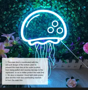 DIVATLA Drop Shipping Jellyfish Custom 5v Home Decoration Acrylic Modern Art Electronic LED Neon Sign Light