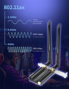 1800Mbps Wifi 6E <span class=keywords><strong>PCI</strong></span>-<span class=keywords><strong>E</strong></span> <span class=keywords><strong>Card</strong></span> mạng không dây mtk7922 802.11ax <span class=keywords><strong>3</strong></span> băng tần 2.4G/5G/6GHz <span class=keywords><strong>PCI</strong></span> <span class=keywords><strong>E</strong></span> PCIe 2 trong <span class=keywords><strong>1</strong></span> Bộ chuyển đổi - Product Image 3