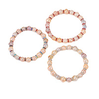 HECATE 8MM runde Perlenarmband mit elastischem Band und Diamantring, Armband aus echten Süßwasserperlen für Damen.