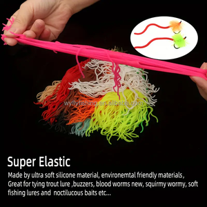 Matériel de montage de mouches Squirmy Wormy Sanjuan Worm, corps de mouche pour montage, appât de pêche à la mouche pour <span class=keywords><strong>truites</strong></span>, Squirminator Worms, rouge fluo noir - Product Image 5