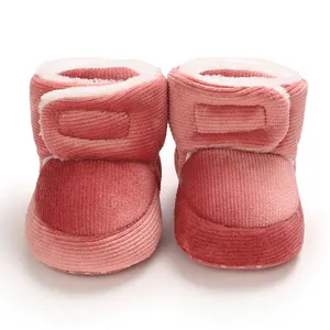 Winter Soft Sole Anti Slip Thicken Plush Warm Baby Indoor Shoes 3-6-9-12 Months Baby Walking Shoes