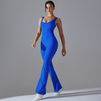 Combinaison de sport pour femme, une pièce, style évasé, pour entraînement, yoga, ensemble court, combinaison, playsuit