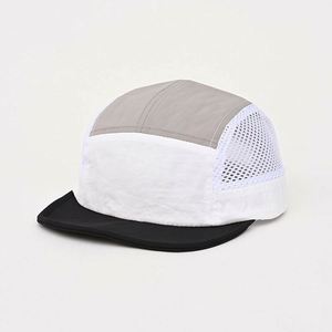 High Quality Color Blocking Short Brim Five Panel Mesh Fabric Breathable Light Soft Brim Two Tone Custom logo Baseball Cap - Product Image 2