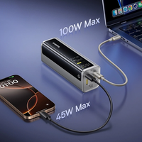 Banque d'alimentation Baseus 145W 20800mAh PD 100W à charge rapide avec écran numérique intelligent, batterie externe portable pour ordinateur portable