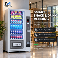 Distributeur automatique de boissons et de snacks pour la vente de produits en bouteille, en canette et en sachet, avec six étagères et un système de planification d'assortiment pratique