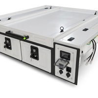 Module de cuisine modulaire pour camping-car avec compartiment réfrigérateur, gestion de l'alimentation LCD et rangement