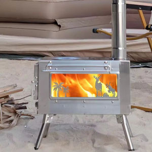 Fourniture du fabricant 2024 Nouveau <span class=keywords><strong>poêle</strong></span> de tente en acier inoxydable Fenêtre en verre double face pour le chauffage et la cuisine en camping - Product Image 1