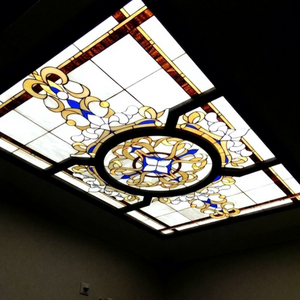 Panel de Techo de Vidrio Emplomado Estilo Tiffany Europeo, Duradero, para Comedor, Sala de Estar, Hotel, Suministro de Fábrica - Product Image 1