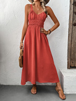 Robe d'été PRETTY STEPS 2026 pour femme, robe maxi élégante noire sans manches, robe dos nu à bretelles spaghetti