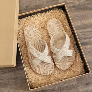 Sandali Sole da viaggio in <span class=keywords><strong>paglia</strong></span> da <span class=keywords><strong>donna</strong></span> con plateau infradito da <span class=keywords><strong>donna</strong></span> stile etnico <span class=keywords><strong>di</strong></span> tendenza coreana da spiaggia per pantofole - Product Image 5