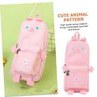 2025 plus récent rose Mini sac à dos école papeterie sac grande capacité toile mignon fille enfants Animal Design étudiant porte-crayon