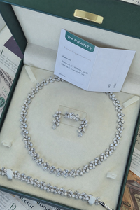 Conjunto de Collar con Hojas de Moissanita (Regalo Nupcial) Joyería para Mujer de Alta Calidad en Plata de Ley con Baño de Rodio Inspirada en la Naturaleza - Product Image 5