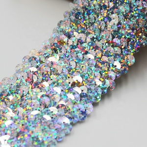 Bán Buôn 55Mm Phẳng Vàng Bling Căng <span class=keywords><strong>Sequin</strong></span> Trims Long Lanh <span class=keywords><strong>Sequin</strong></span> Ren Cho Hàng May Mặc Phụ Kiện - Product Image 1