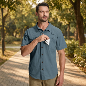 Men's Waterproof Printed Quick Dry Spandex/Polyester <b>Camouflage</b> Fishing <b>Shirt</b> UPF 50 Sun Protection Breathable Long Sleeve - Product Image 3