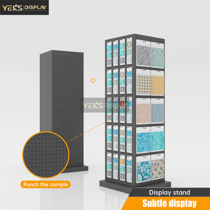 Dọc bảo tồn không gian bốn mặt xoay khảm hiển thị Kệ gạch hiển thị đứng cho vật liệu xây dựng cửa hàng triển lãm - Product Image 2