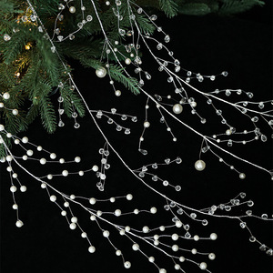 Rõ Ràng Kim Cương Đính Cườm Chi Nhánh Dây Chuỗi Acrylic Pha Lê Ngọc Trai Vòng Hoa Vòng Hoa Cho Đám Cưới Bên Hoặc Giáng Sinh Trang Trí - Product Image 2