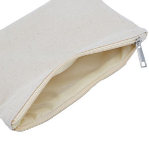 בד כותנה ריק ידידותי לסביבה בד כותנה קוסמטי zip קטן שקית כיס לאריזה עם הדפסה אישית לוגו מותאם אישית - Product Image 5