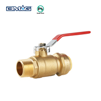 Vannes à boisseau sphérique en laiton BMAG OEM 1/2'' 3/4'' 1'' à raccord rapide, installation facile, sans plomb C46500, à passage pleine pour l'eau