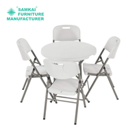 Table ronde pliante commerciale en HDPE, table de pub portable pour salon, événements en plein air