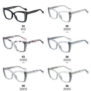 Monture de lunettes œil-de-chat 87300, monture intégrale, protection anti-lumière bleue, unisexe, verres en acétate TR90, style européen - Product Image 4