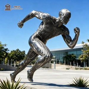 Scultura in Acciaio Inossidabile Lucidato a Specchio, Statua Astratta con Figura che Scompare per Giardini e Piazze, Dimensioni Personalizzabili - Product Image 2