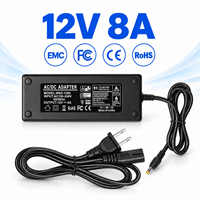 Adaptateur secteur de bureau OEM ODM personnalisé approuvé par la FCC 12V 8A Prise US 5.5x2.5mm 96W pour ordinateur portable et PC tout-en-un