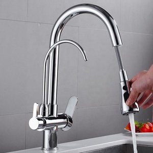 Moderno In Ottone Cromato <span class=keywords><strong>Rubinetti</strong></span> Lavello Della Cucina <span class=keywords><strong>Con</strong></span> Pull Down Spruzzatore Filtro di Depurazione Delle Acque 3 Vie Rubinetto - Product Image 3
