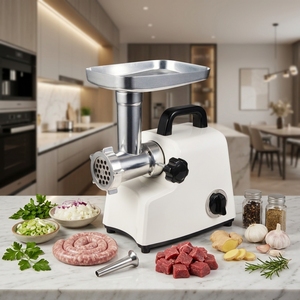 Hachoir à viande électrique robuste à 2 vitesses, moteur entièrement en cuivre, boîtier en fonte # Hachoir à viande en acier inoxydable avec fonction de marche arrière - Product Image 6