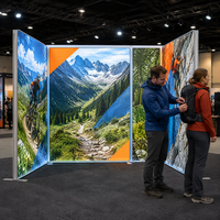 Stand d'exposition modulaire lumineux, présentoir de marque personnalisé, mur publicitaire en tissu SEG, toile de fond d'exposition, présentoir lumineux LED