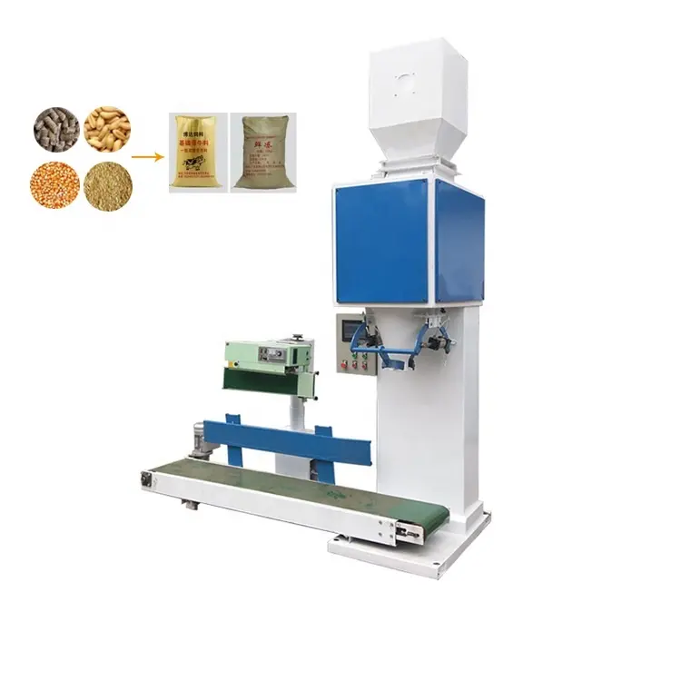 Escala cuantitativa automática de embalaje de partículas bolsa tejida de papel de plástico 25kg máquina de sellado de embalaje de grano a la venta
