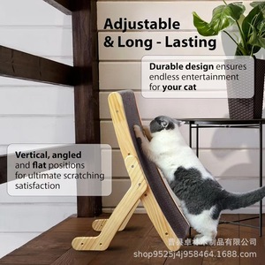Wooden cat <b>scratching</b> <b>post</b>, upright pet toy stand, <b>scratching</b> board, claw sharpener, cat bed <b>scratching</b> mat, solid wood cat toy - Product Image 2