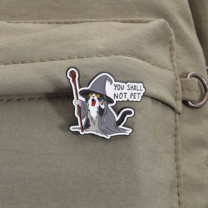 Anda tidak akan hewan peliharaan Enamel Pin penyihir kucing bros lucu sihir kutipan kerah lencana hadiah perhiasan untuk teman dan penggemar - Product Image 3