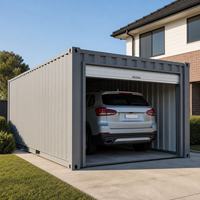 Conteneur garage 20 pieds pour une seule voiture, atelier en acier verrouillable, résistant aux intempéries et à l'eau, pour usage domestique et jardin