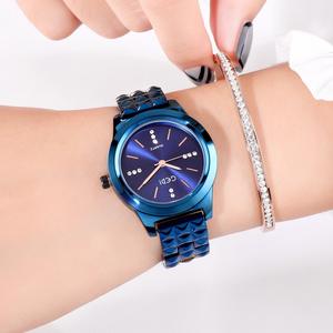 Montre à bracelet en acier de grande valeur à la mode pour les femmes cadran en strass de luxe léger montre à quartz étanche - Product Image 3